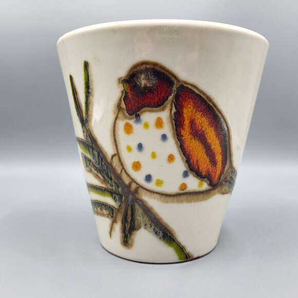 Crate & Barrel Ceramic Bird Design Planter Made in Portugal 6" Tall - Picture 1 of 13